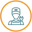 Appliance repair with 1-year warranty icon